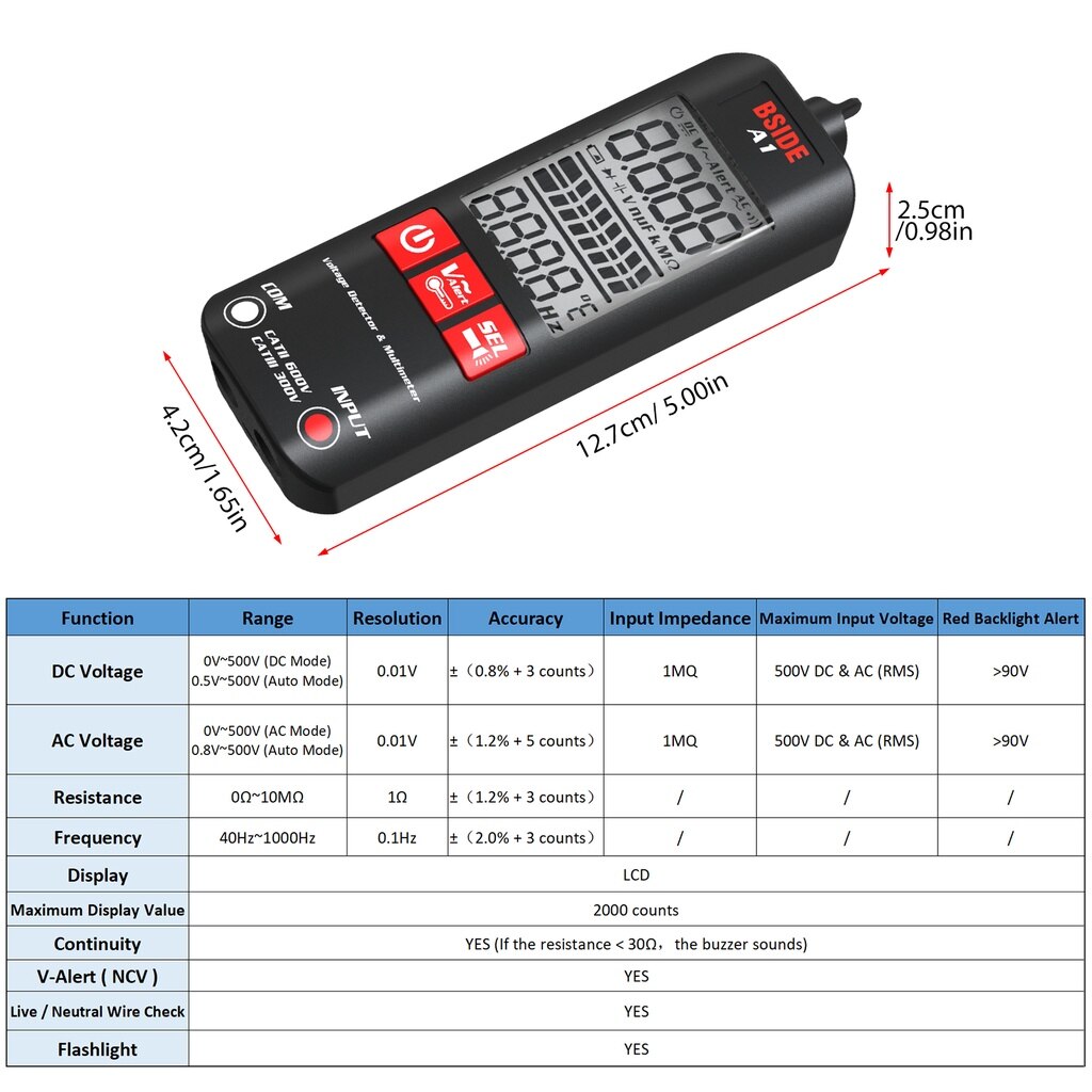 Smart Digital Multimeter with LED Flashlight
