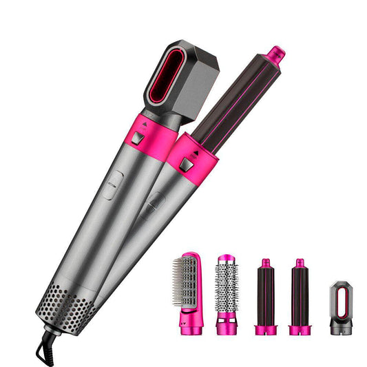 5-in-1 Professional Hair Styling Brush: Dry, Straighten, Curl