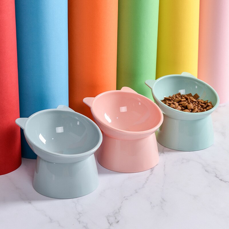 Elevated Anti-Slip Cat Bowl 45° Tilt for Pet Health