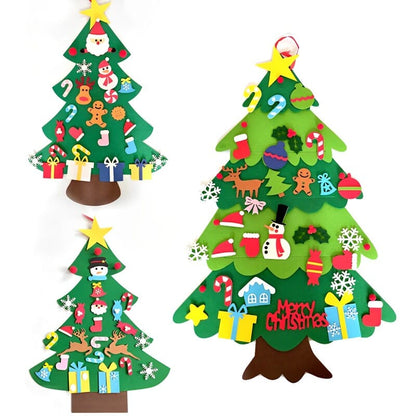 Felt Christmas Tree with 30 Ornaments + 5M LED Lights